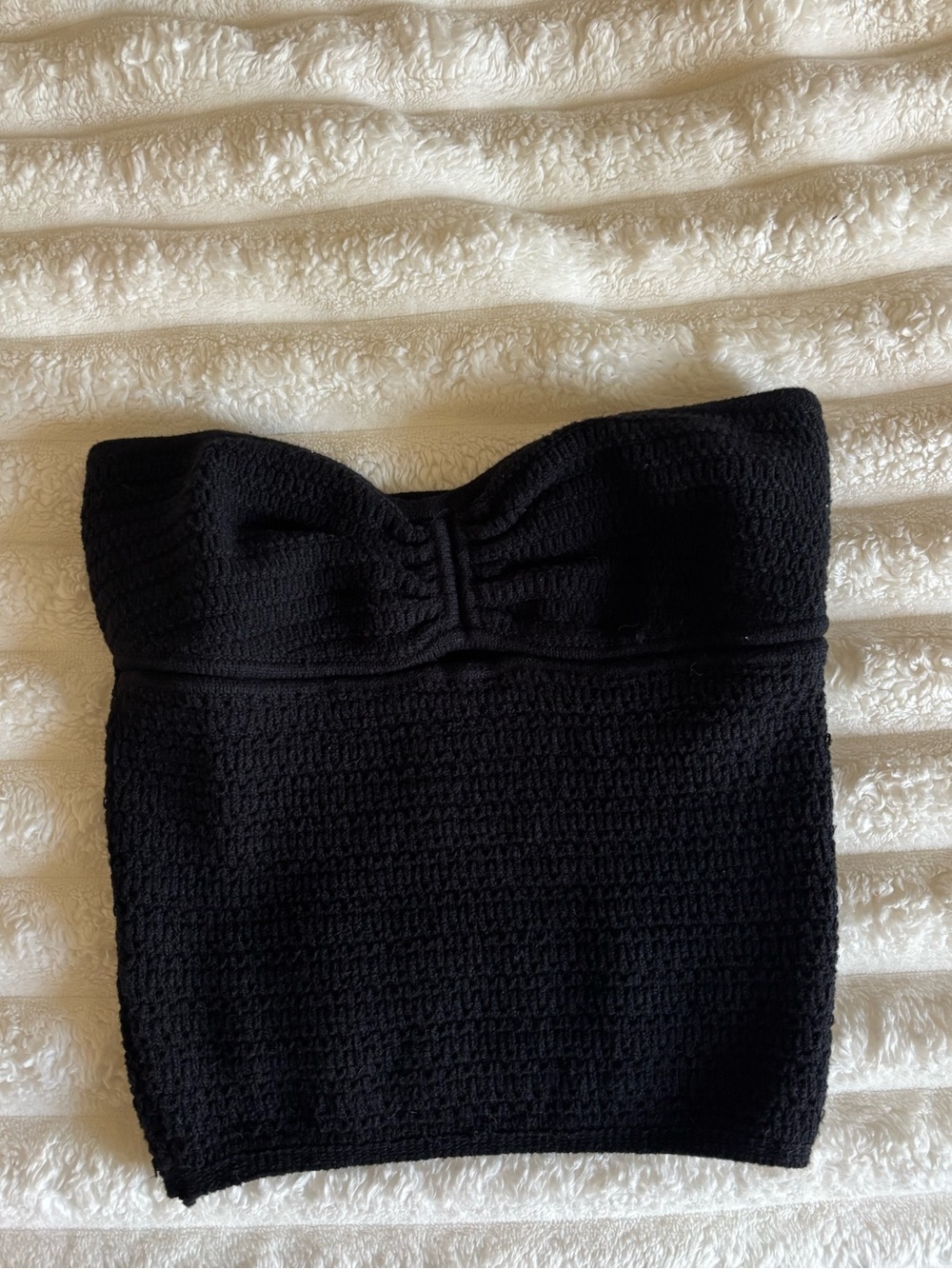 Strapless Black Knit Tube Top